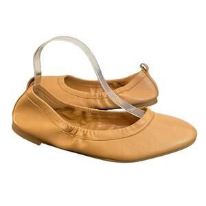 Classic Slip on Tan Soft Leather Flats /Ballerina Shoes 38/7.5us Minimalist